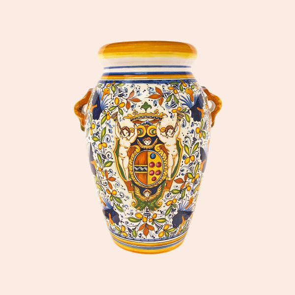 CB101C 60P - Jar cm60 cafaggiolo blu with cherubs